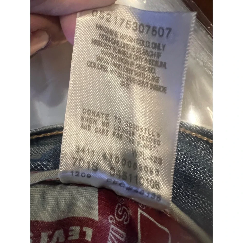 Levi's 511 Skinny Jeans Mens W33 L30 Blue Distressed Faded Wash Denim